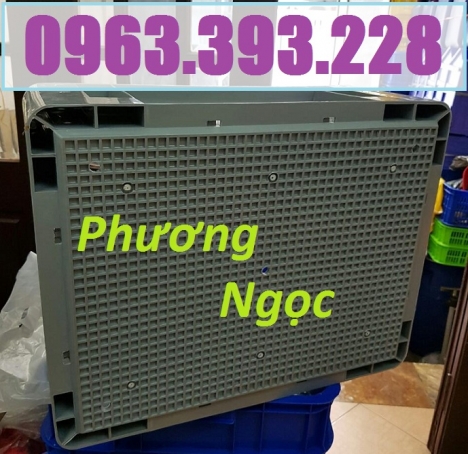 Thùng nhựa đặc có lỗ, thùng nhựa kích thước 480 x 380 x 200 mm, thùng nhựa công nghiệp