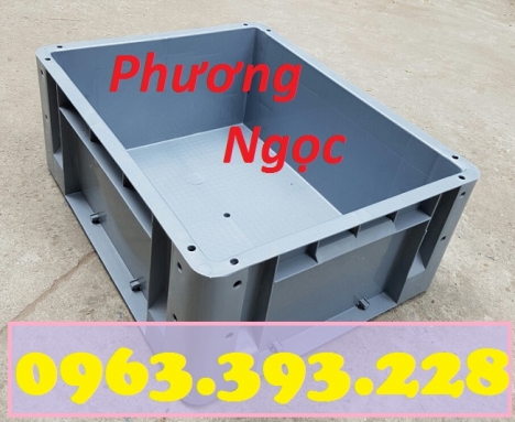 Thùng nhựa đặc có lỗ, thùng nhựa kích thước 480 x 380 x 200 mm, thùng nhựa công nghiệp