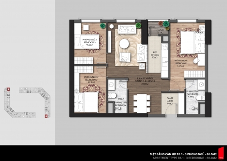 Gia đình tôi cần bán gấp 02 CHCC tại The Emerald 80m2 và 89.5m2 giá bán 3.3 tỷ