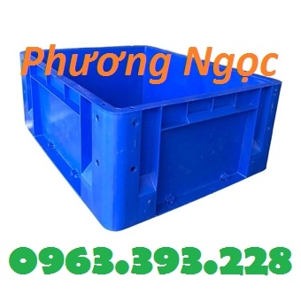 Thùng nhựa đặc có lỗ, thùng nhựa kích thước 480 x 380 x 200 mm, thùng nhựa công nghiệp
