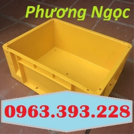 Thùng nhựa đặc có lỗ, thùng nhựa kích thước 480 x 380 x 200 mm, thùng nhựa công nghiệp