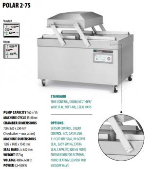 Máy đóng gói chân không Henkelman Polar 2 75 chính hãng
