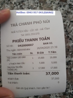 Trà chanh phố núi An Giang mua full thiết bị tính tiền giá rẻ