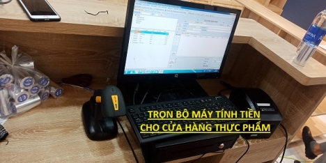 Full bộ máy tính tiền kết nối cân điện tử giá rẻ ở Quảng Ngải cho shop thực phẩm