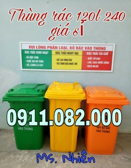 Nơi cung cấp thùng rác công cộng giá rẻ- thùng rác 120 lít 240 lít 660 lít- lh 0911.082.000
