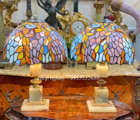 Đèn ngủ tiffany chân đá cẩm thạch siêu đẹp