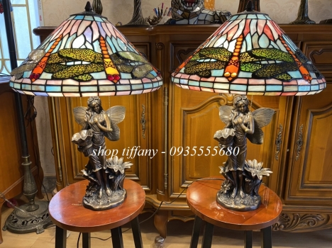Giao Lưu Đôi Đèn Tượng Tiffany Hoạ Tiết Chuồn Chuồn.