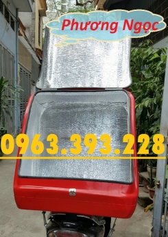 Thùng giao hàng sau xe máy, thùng chở hàng cỡ lớn, thùng chở cơm hộp,