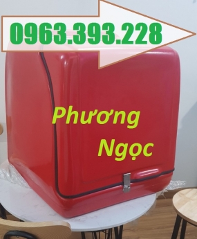 Thùng giao hàng sau xe máy, thùng chở hàng cỡ lớn, thùng chở cơm hộp,