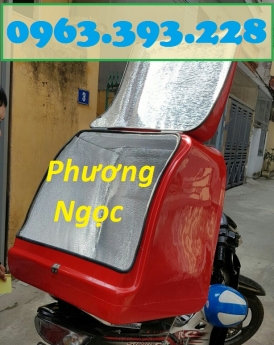 Thùng giao hàng sau xe máy, thùng chở hàng cỡ lớn, thùng chở cơm hộp,