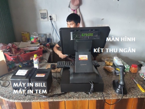 Tạp hóa tại Quảng Bình lắp máy cảm ứng tính tiền  giá sinh viên
