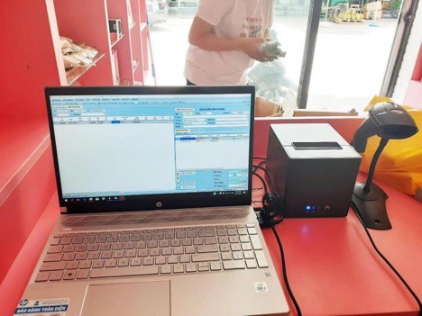 Lắp đặt máy in bill & Phần mềm tính tiền cho shop mỹ phẩm tại BMT
