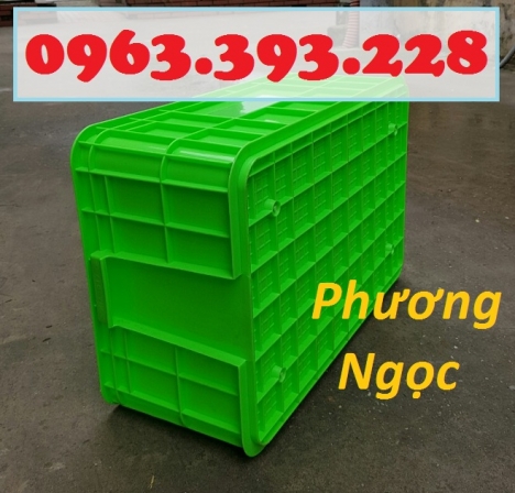 Thùng nhựa HS017, sóng nhựa bít HS017, thùng nhựa đặc có nắp,