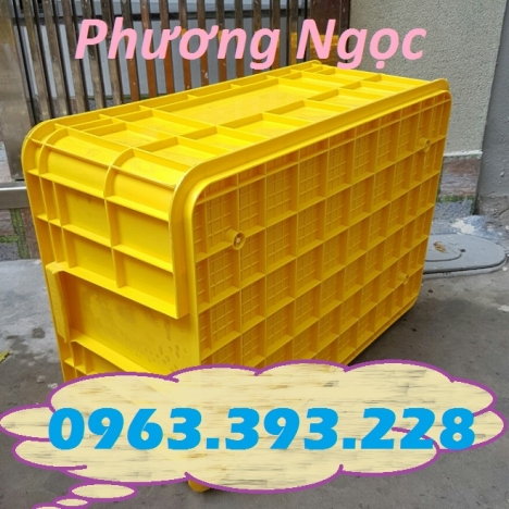 Thùng nhựa HS017, sóng nhựa bít HS017, thùng nhựa đặc có nắp,
