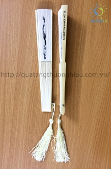 Quạt lụa nan tre in ấn theo yêu cầu thiết kế