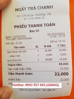 Máy tính tiền cho trà chanh, trà sữa giá rẻ tại Bình Dương