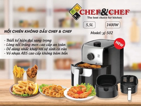Nồi chiên không dầu Chef & Chef 5,5 lít