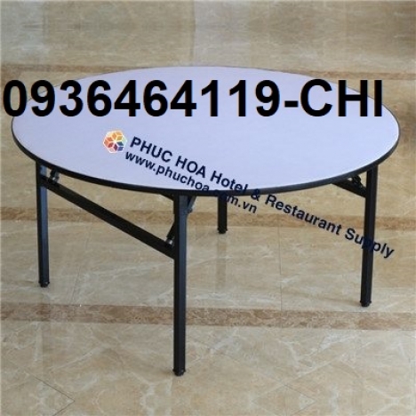 Bàn tròn khách sạn, bàn chữ nhật nhà hàng chân sắt gập