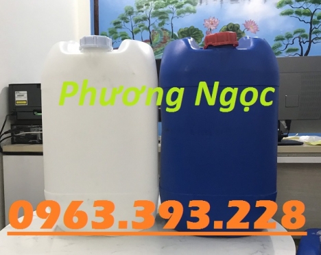 Can nhựa 25L đựng hóa chất, can 25 Lít  vuông tròn, can nhựa nguyên sinh