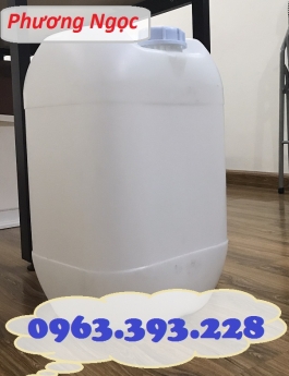 Can nhựa 25L đựng hóa chất, can 25 Lít  vuông tròn, can nhựa nguyên sinh