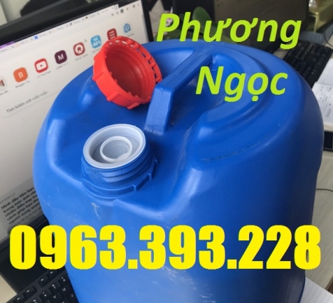 Can nhựa 25L đựng hóa chất, can 25 Lít  vuông tròn, can nhựa nguyên sinh