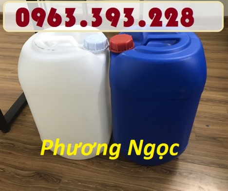 Can nhựa 25L đựng hóa chất, can 25 Lít  vuông tròn, can nhựa nguyên sinh
