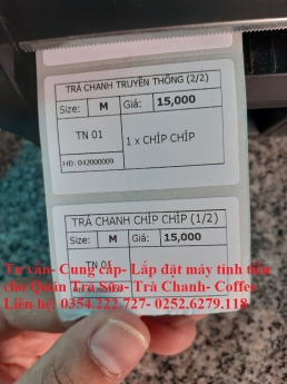 Máy tính tiền giá rẻ tại Ninh thuận cho quán Trà Chanh