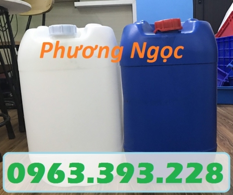 Can nhựa 25L đựng hóa chất, can 25 Lít  vuông tròn, can nhựa nguyên sinh