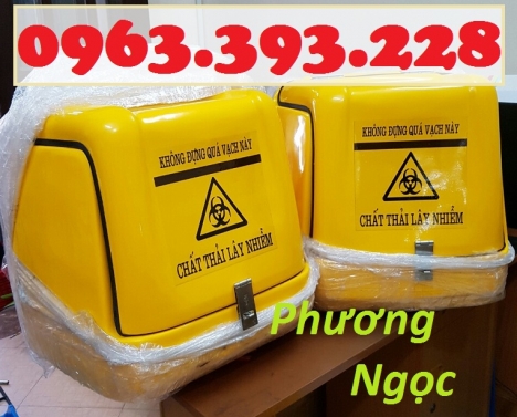 Thùng chở rác thải y tế sau xe máy, thùng vận chuyển rác thải lây nhiễm