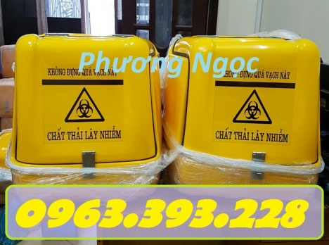 Thùng chở rác thải y tế sau xe máy, thùng vận chuyển rác thải lây nhiễm
