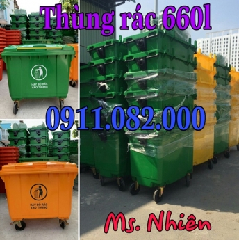 Mua thùng rác 120 lít ở đâu giá rẻ- thùng rác 240l 660l- lh 0911.082.000