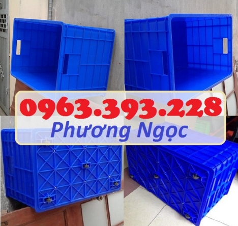 Thùng nhựa đặc kéo hàng 5 bánh xe, thùng nhựa kích thước lớn, thùng đựng hàng công nghiệp