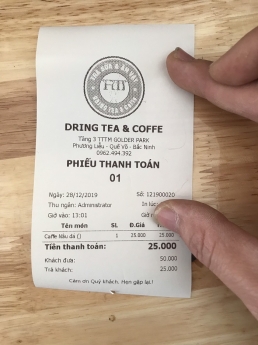 Lắp đặt Thiết bị tính tiền giá rẻ cho tiệm trà đào tại Phan Thiết