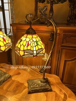 Giao Lưu Đôi Đèn Tiffany Phòng Ngủ Hoạ Tiết Chuồn Chuồn.