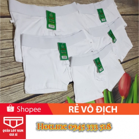 Sỉ 300 quần lót boxer nam- Trắng tinh