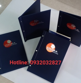 Xưởng làm bìa menu da, bìa menu nhà hàng, nơi làm cuốn menu da cao cấp,