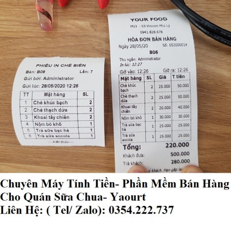 Bán máy tính tiền cho quán Sữa chua/ Yaourt tại Ninh Thuận giá rẻ