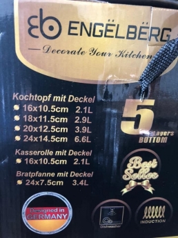 Bộ nồi Engelberg 6 món 12 chi tiết