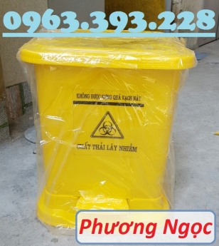 Thùng rác y tế đạp chân, thùng đựng rác thải bệnh viện, thùng rác nhựa HDPE