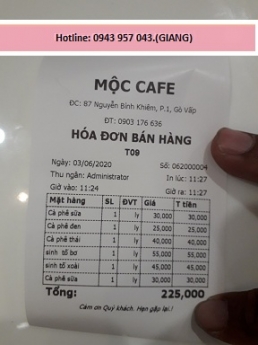 Bán máy pos giá rẻ tại TP HCM cho Mộc cafe