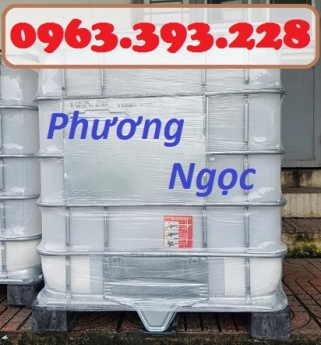 Tank nhựa IBC 1000L nhập khẩu, bồn nhựa 1 khối đựng hóa chất, bồn nhựa có khung sắt