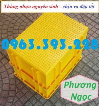 Thùng nhựa đặc B3, sóng nhựa bít, thùng nhựa đựng linh kiện, hộp nhựa công nghiệp