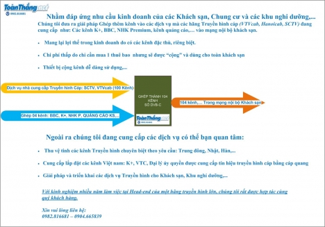 Ghép kênh, trộn kênh truyền hình khách sạn, dịch vụ