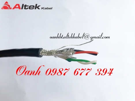 Cáp tín hiệu RS485 2 pair 22awg chống nhiễu 2 lớp Tinned copper braided + AL foil