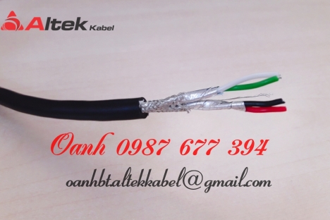 Cáp tín hiệu RS485 2 pair 22awg chống nhiễu 2 lớp Tinned copper braided + AL foil