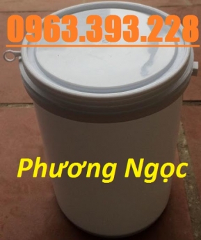 Vỏ thùng sơn màu trắng, xô nhựa màu trắng, xô đựng thuốc thú y, 