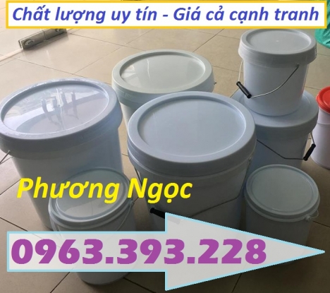 Vỏ thùng sơn màu trắng, xô nhựa màu trắng, xô đựng thuốc thú y, 