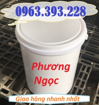 Vỏ thùng sơn màu trắng, xô nhựa màu trắng, xô đựng thuốc thú y, 