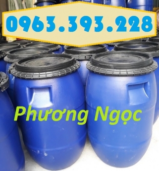 Thùng phuy nhựa nắp mở 50L, thùng phuy đựng hóa chất, thùng phuy 50 Lít