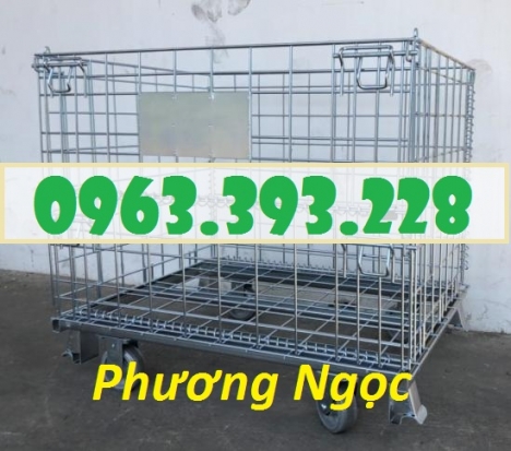 Lồng thép, lồng trữ hàng, lồng sắt mạ kẽm, xe đẩy lồng, sọt sắt đựng hàng có bánh xe